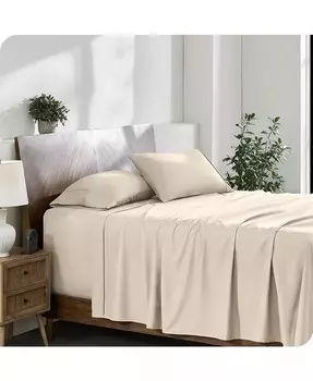 Комплект ультрамягких простыней с двойной шлифовкой 22 дюйма Bare Home, бежевый