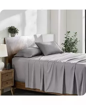 Комплект ультрамягких простыней с двойной шлифовкой 22 дюйма Bare Home, серый