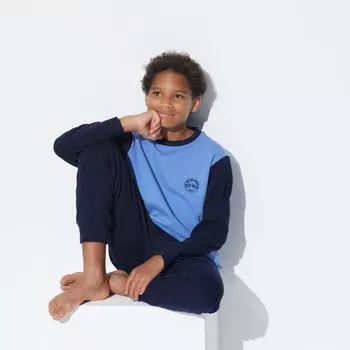 Комплект UNIQLO AIRism Ultra Stretch с длинными рукавами, синий
