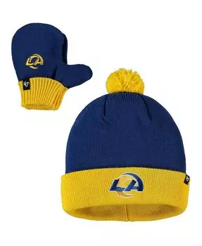Комплект унисекс '47 Royal, Gold Los Angeles Rams Bam Bam с манжетами и варежками для малышей '47 Brand