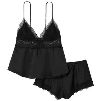 Комплект Victoria's Secret Stretch Lace &amp; Satin Cami, черный