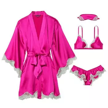 Комплект Victoria's Secret Very Sexy Silk Gift, 4 предмета, ярко-розовый