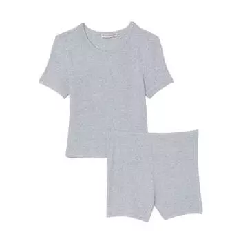 Комплект Victoria's Secret Ribbed Modal Tee, 2 предмета, серый