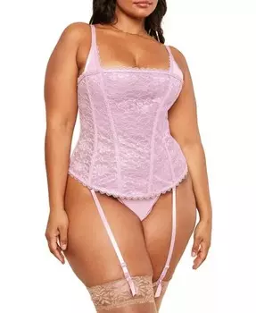 Комплект Vira с корсетом и стрингами больших размеров Adore Me, фиолетовый