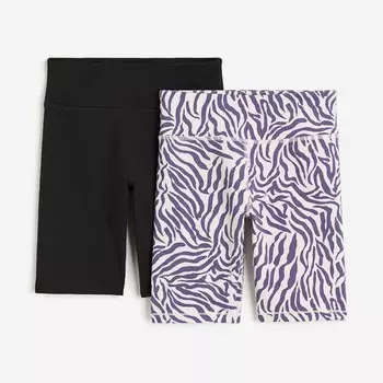 Комплект велосипедок H&M Kids DryMove Bike, 2 предмета, фиолетовый/черный
