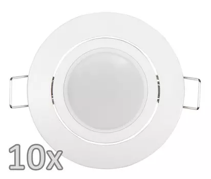 Комплект встраиваемых светильников McShine, 10 рамок, 10 светодиодных модулей, 5 Вт, 440 лм, 230 В, белый ETT