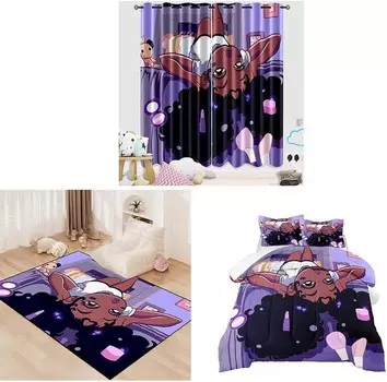 Комплект занавесок Black Girl, комплект двойного одеяла и ковер FJKJHKGJ