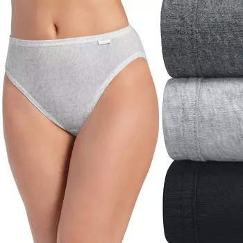 Комплект женских трусиков Jockey Elance, комплект из 3 трусов французского кроя 1485, цвет Gray Asst