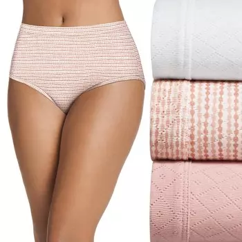 Комплект женских трусов Jockey Elance Breathe, комплект из 3 трусов Pointelle 1542, цвет White Multi