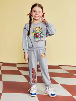 Комплект женский Shein с буквенным принтом, серый