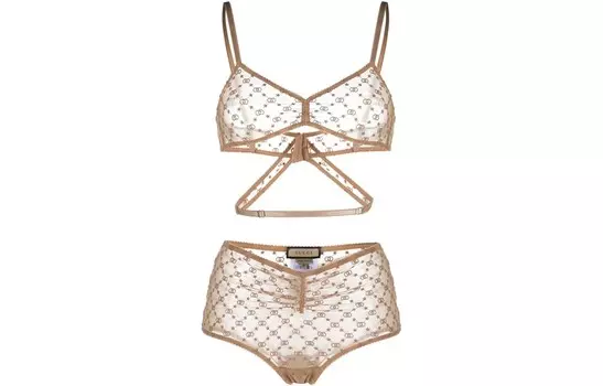 Комплект женского нижнего белья Gucci, золотой