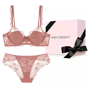 Комплект женского нижнего белья Miss Curiosity, Розово-вишневый порошок