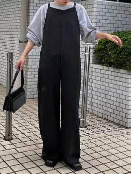 Комплект женской одежды, однотонный, регулируемые бретели. Комбинезон комбинезон Friful, черный