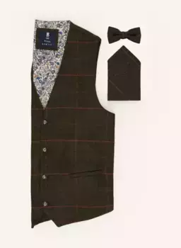 Комплект: жилет, галстук-бабочка и нагрудный платок Prince Bowtie, зеленый