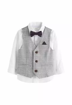 Комплект жилет и рубашки SET REGULAR FIT Next, серый/белый