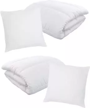 Комплект зимней кровати 135х200 см из 4 предметов - 4 пуховых одеяла 135х200 см + 4 подушки 80х80 см DILUMA