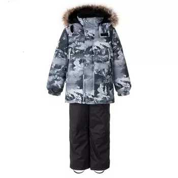 Комплект зимний Lenne City с рисунком, серый / черный