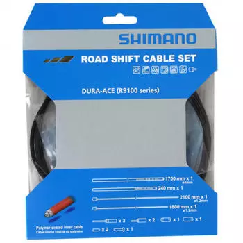 комплект зубчатых тросов R9100 2100/1800 мм черный 14 шт. SHIMANO, черный