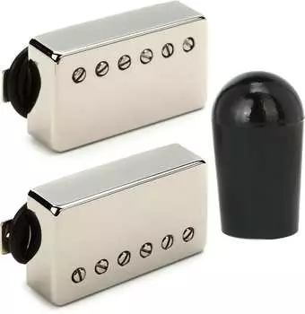 Комплект звукоснимателей Seymour Duncan Pearly Gates Humbucker из 2 предметов — никелевый комплект с аксессуарами Gibson Колпачок тумблера — черный