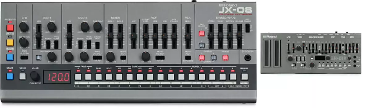 Комплект звукового модуля Roland JX-08 Boutique JX-8P с синтезатором Roland SH-01A Boutique Series и секвенсором JX-08=1 SH-01A=1