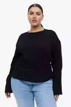Комплектная блузка с эластичной талией H&M, черный
