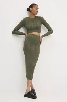 Комплектный свитер и юбка Answear Lab, зеленый