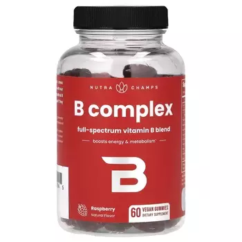 Комплекс B NutraChamps с малиной, 60 жевательных конфет