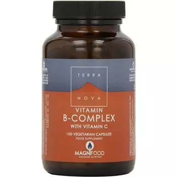 Комплекс B с витамином С в капсулах, 100 растительных капсул, Terranova
