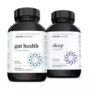 Комплекс для улучшения сна + пробиотики для здоровья кишечника Smarter Nutrition, 60 капсул + 60 капсул