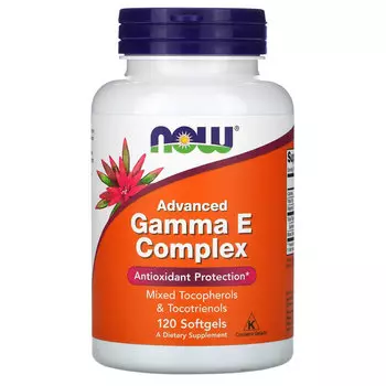 Комплекс Гаммы E NOW Foods, 120 мягких желатиновых капсул