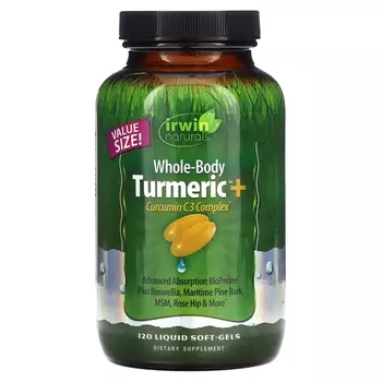 Комплекс куркумы C3 для всего тела Irwin Naturals, 120 мягких капсул