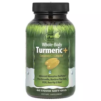 Комплекс куркумы Irwin Naturals для всего тела + куркумин C3, 60 жидких капсул