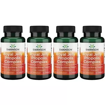 Комплекс маточного молочка и прополиса 60 капсул - упаковка из 4 шт Swanson