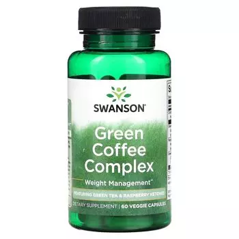 Комплекс зеленого кофе, 60 растительных капсул Swanson