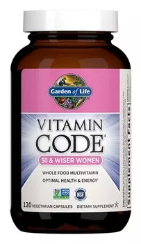 Комплексный мультивитаминный комплекс для женщин Garden of Life RAW Vitamin Code 50 & Wiser Women