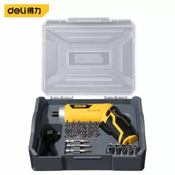 Комплексный набор для ремонта труб Deli из 31 предмета, набор инструментов для авторемонта, ящик для бытовых инструментов, многофункциональная отвертка с литиевой батареей для обслуживания имущества DL1001-31L