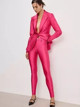 Компрессионные блестящие леггинсы с хорошей талией Good American, розовый