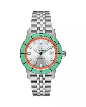 Компрессионные дайверские часы Zodiac Super Sea Wolf, 40 мм, серебряный