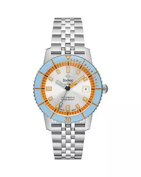 Компрессионные дайверские часы Zodiac Super Sea Wolf, 40 мм, серебряный