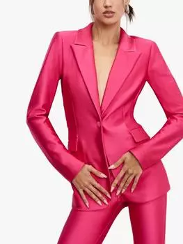 Компрессионный блестящий скульптурный блейзер Good American, розовый