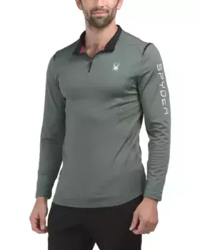 Компрессионный топ на молнии на четверть Spyder, цвет Moss