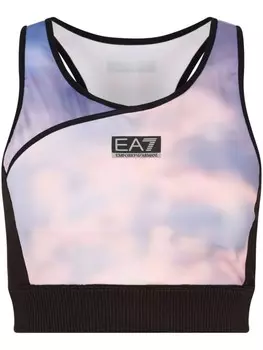 Компрессионный топ с логотипом Ea7 Emporio Armani, фиолетовый