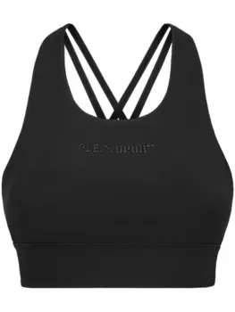 Компрессионный топ с логотипом Plein Sport, черный