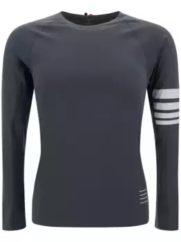 Компрессионный топ с полосками 4-Bar THOM BROWNE, серый