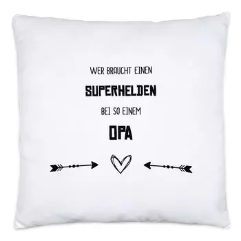 Кому нужна подушка-супергерой, включая наполнитель для лучшего дедушки в мире, идея подарка на день рождения дедушке Hey!Print