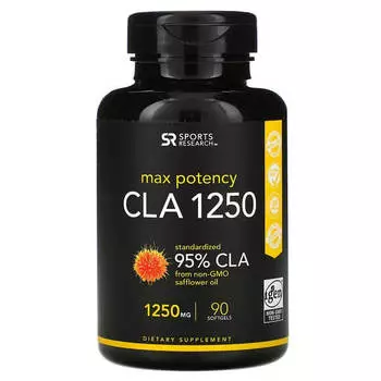 Конъюгированная линолевая кислота 1250CLA Sports Research 1250 мг, 90 таблеток