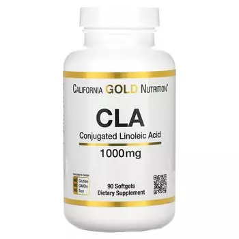 Конъюгированная линолевая кислота California Gold Nutrition CLA, 1000 мг, 90 мягких таблеток