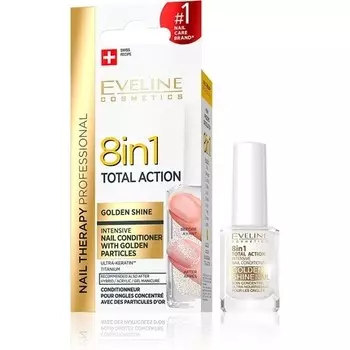 Концентрированная сыворотка для ногтей 8In1 Total Action с золотыми частицами 12 мл, Eveline Cosmetics