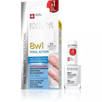 Концентрированный кондиционер для ногтей, 12 мл Eveline Cosmetics, 8in1 Total Action Nail Therapy Sensitive