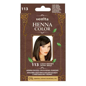 Кондиционер для окрашивания волос 113 светло-коричневый, 25 г Venita Henna color, цвет 113 jasny brz
